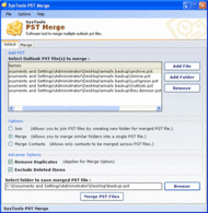 PSTMerge screenshot